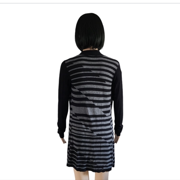 Le château black/gray long sleeves open knit cardigan, size S - Picture 4 of 8